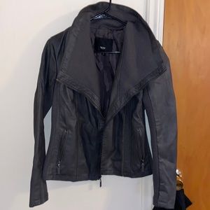 Women's grey (taupe) faux leather jacket, S